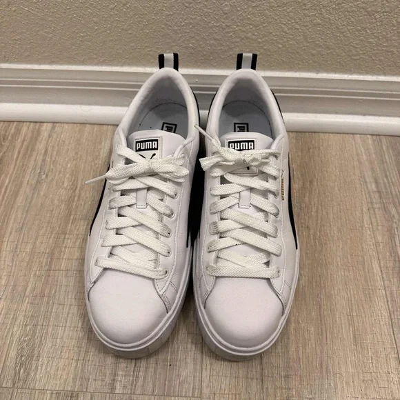 Puma White and Black Chunky Sneakers Mayze Size 11 Women’s - Picture 2 of 9